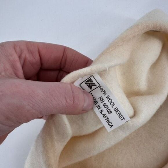 Vintage Wool Beret Pair Purple & Ivory Made in South Africa - Picture 15 of 15